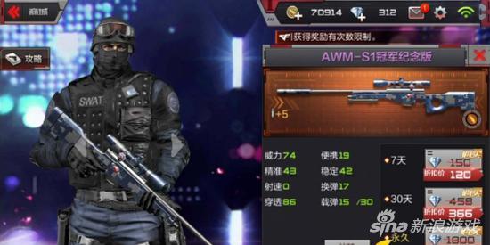 AWM-S1冠军纪念版如何 穿越火线手游武器分析