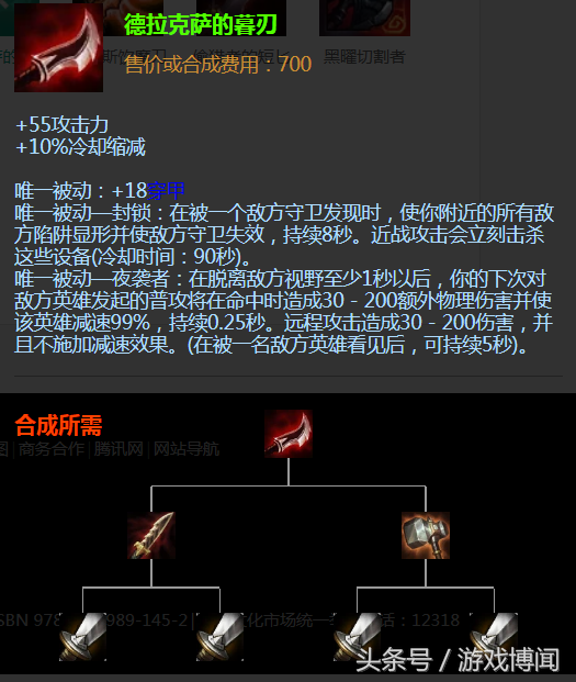 盘点LOL中AD刺客常用装备